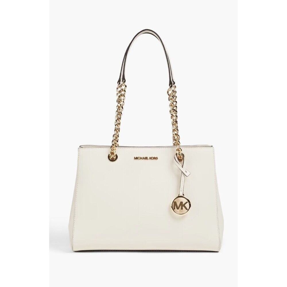 NWT Michael Kors Sussanah Large Tote Saffiano Leather - Light Cream